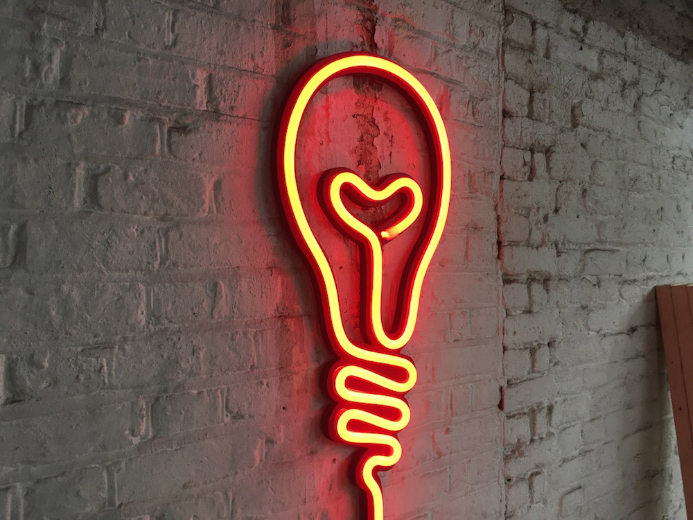 LED Neon Bulb Sign Giant bulb sign. Orange LED neon.