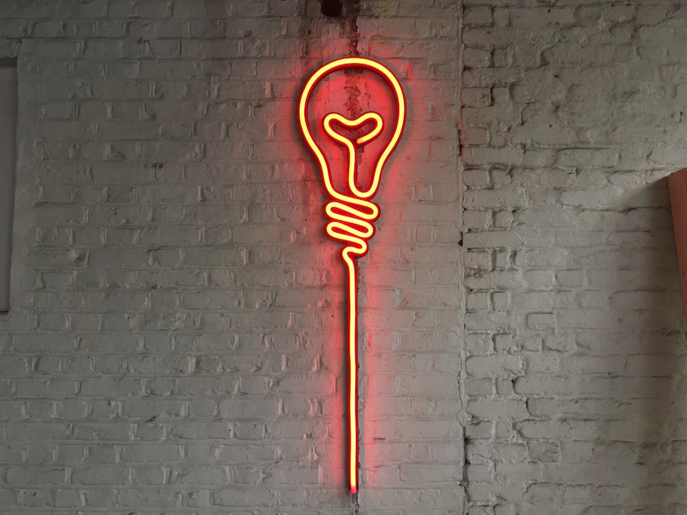 LED Neon Bulb Sign Giant bulb sign. Orange LED neon.